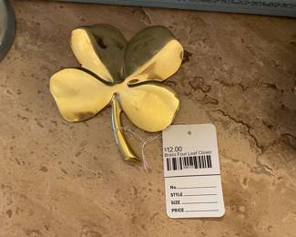 Brass Four Leaf Clover