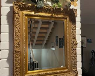 Gold framed mirror