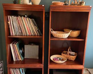 Sherwood S-7310 receiver, records, baskets