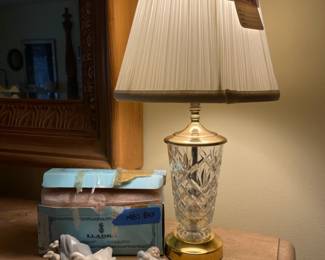 Lladro Ducklings Figurine 4895, Waterford Small Crystal Table Lamp, Lladro Baby's First Christmas 1991