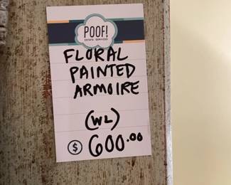 Floral painted armoire