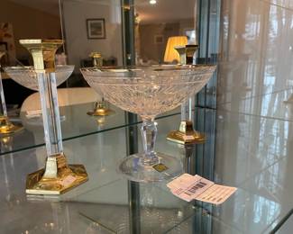 Marquis by Waterford Compote, Mid-century modern candlestick holders