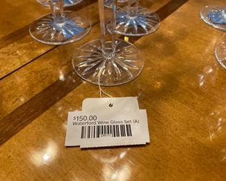 Waterford wine glass set (A)
