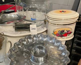 Etched Glass Cake Stand