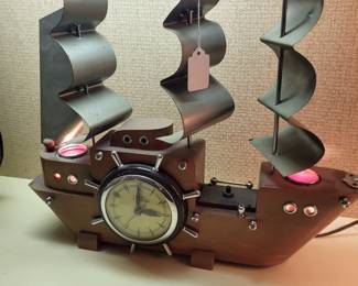 Vtg MCM United Electrical Clipper Clock/Lamp