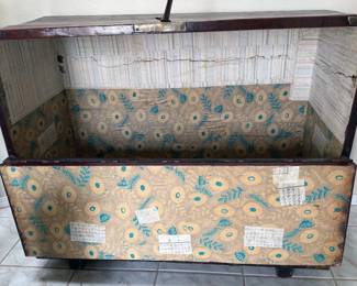 Interior of Korean wood + brass chest