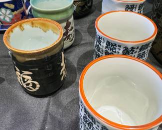 Assorted Asian mugs/teaware