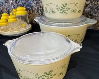 Pyrex Shenandoah covered bowls