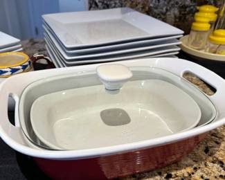 Dinner plates, casserole dishes