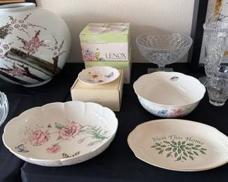 Lenox china + cut crystal 