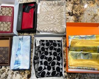 "Designer" scarves + accessories