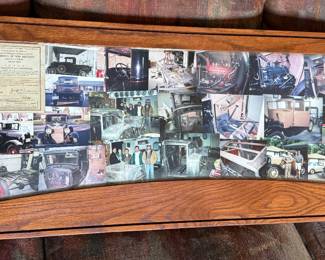 Ford truck wood frame windshield with photos paperwork