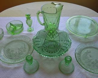 Mixed depression glass