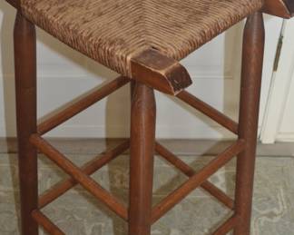Woven rush seat Stool