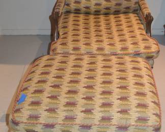 Vintage matching chair and ottoman