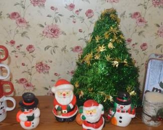 Vintage Christmas candles and decor