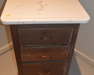 Vintage enamel top cabinet