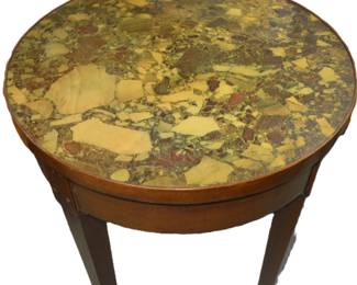 Faux marble top accent table with two small drawers