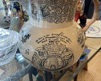 $730 hand painted pitcher with poems