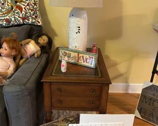 Side table and lamps