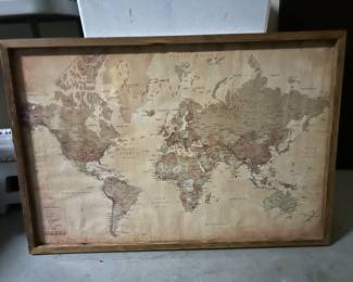 Framed world map