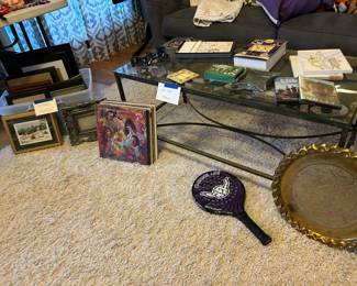 Record albums, frames, and decor