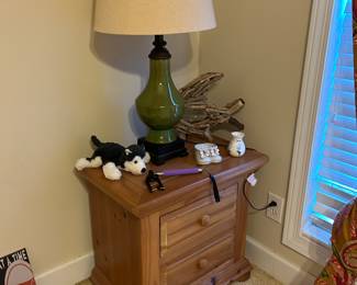 Bedside tables and lamps
