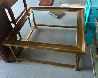 Solid Brass and glass coffee table