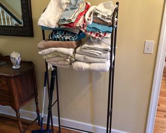 Towels and storage shelves