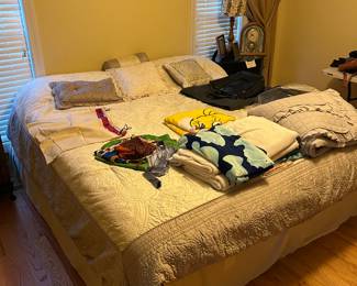 King size bed with $500 of bedding!!