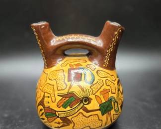 Cusco Peru Hand Painted Vessel