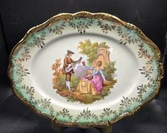 Vintage Bavarian Fragonard Romantic Scene Serving Platter