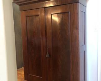 Magnificent Antique Victorian Regency Solid Mahogany Wardrobe Armoire