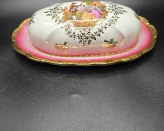 Vintage Johann Haviland Porcelain Butter Dish