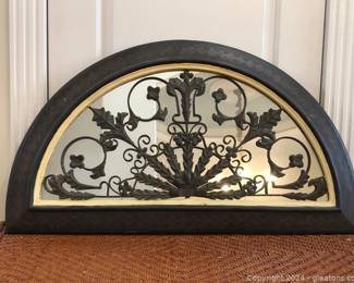 Vintage Decorative Half Moon Wall Hanging with Mirror Back