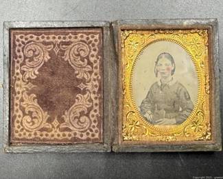 Antique Civil War Era Folding Picture Frame Box