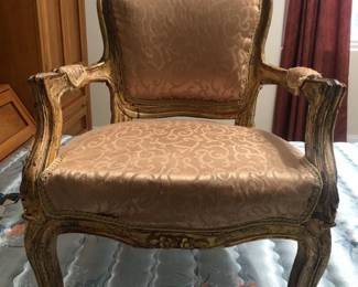 Vintage Louis XV Style Childs Gold Gilt Fauteuil Arm Chair