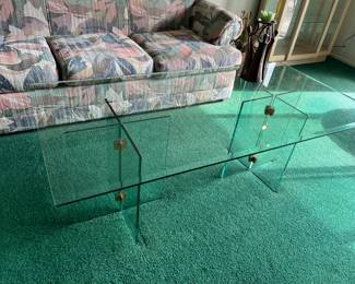 Vintage Leon Rosen Style glass coffee table