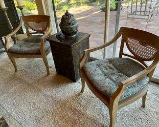 Pr. MCM Caned Back Arm Chairs