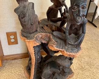 Vintage Carved Wood African Sculpture