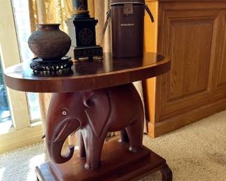 Pr. Solid Wood Elephant Side Tables