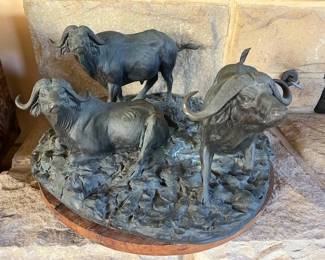 Bronze Water Buffalo Sculpture