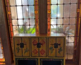 Polychrome Asian Cabinet
