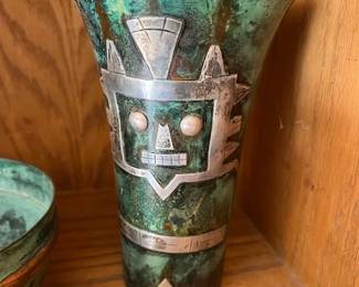 Mixed Metal Vase, South America