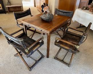 McGuire Flip-Top Table with Campaign Chairs