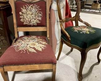 Needlework Victorian Chairs nicely done