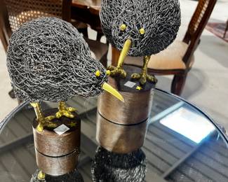 Kiwi Birds Wire Rustic Home Decor 
Large One is 11” 