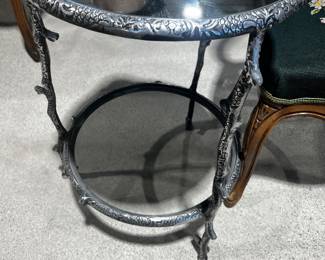 Metal ‘twig’ side table / mirror top
