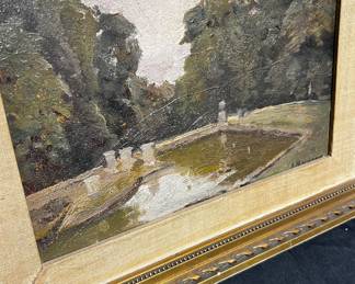 Small Painting  by Albert Matignon French Antique Landscape c1900