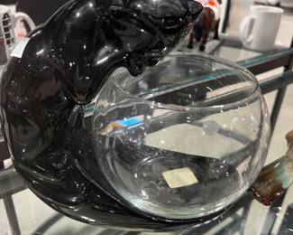 Mid Century Cat / Fish Bowl